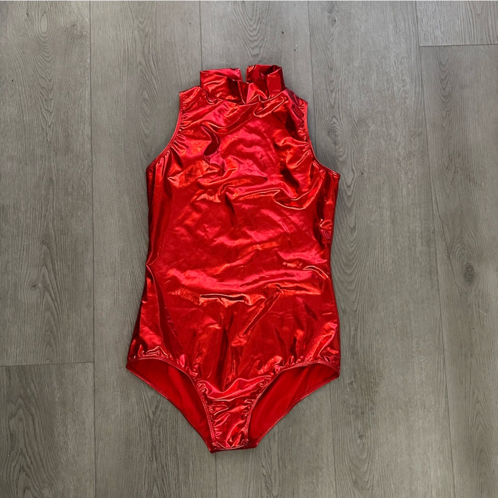 Unbranded Metallic Red Leotard In Size L